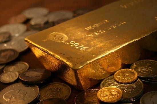 Bullion can be bought as bars or coins.