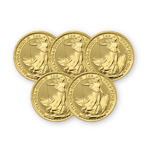 2020 Gold Britannia 5 coin bundle