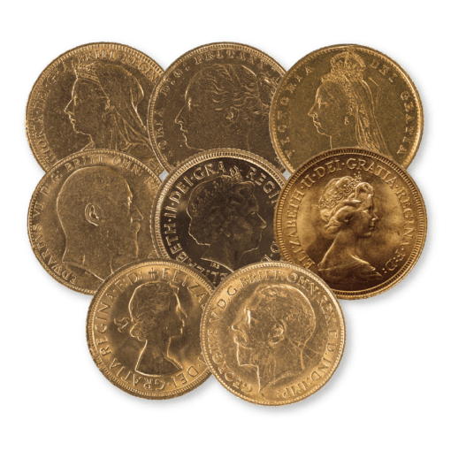 8 Portrait Sovereign coin bundle