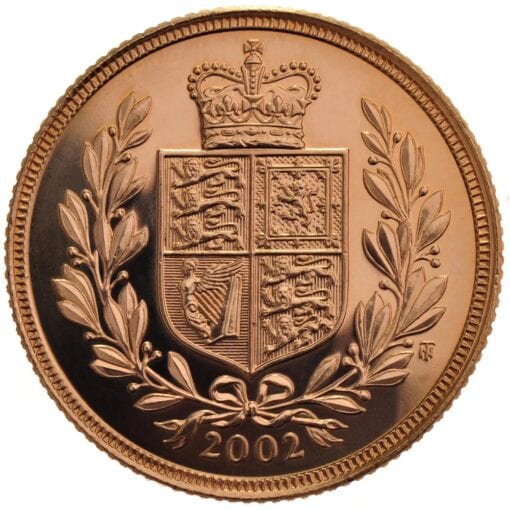 2002 Gold Sovereign shield back